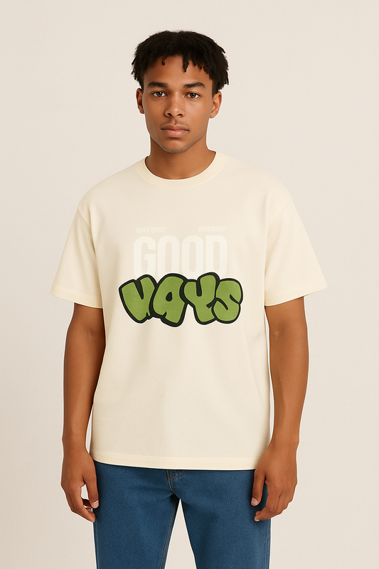 Urban-Inspired Graphic Tee with Bold "Good Ways" Streetwear Vibes